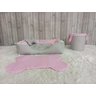 Kit Pet Caes e Gatos Cesto Organizador Cama P Personalizada Jogo Americano Rosa Caminha P com Ziper - 2