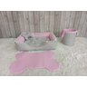Kit Pet Caes e Gatos Cesto Organizador Cama P Personalizada Jogo Americano Rosa Caminha P com Ziper - 4