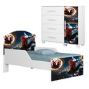 Ver imagem 1 de Mini Cama Infantil 153x79 e Comoda 4 Gavetas 1 Porta MDF Livia Decmade