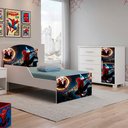 Ver imagem 2 de Mini Cama Infantil 153x79 e Comoda 4 Gavetas 1 Porta MDF Livia Decmade
