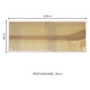 Ver imagem 2 de Armário Aéreo Madesa 2 Portas de Correr Vidro Reflex para Cozinhas Glamy, Lux e Reims Branco Cor:Bra