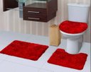 Ver imagem 1 de Kit Jogo De Banheiro 3 Peças Peludo Felpudo Shaggy Luxo:BORDO