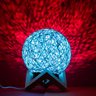 Luminaria Bola de Barbante Abajur Branco Usb Luz Led Colorido Decoração Casa:azul - 4
