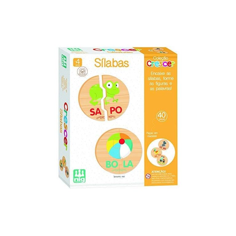 Brinquedo Educativo Sílabas Madeira Crescer Nig Brinquedos