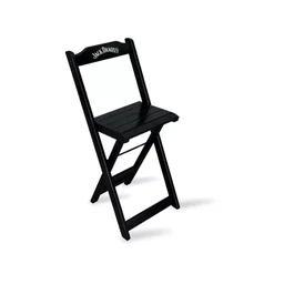 Mesa Bistrô Dobrável Jack Daniel's com 4 Banquetas de Madeira para Bares e Restaurantes Preta - 3