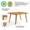 Ver imagem 2 de Mesa de Jantar Millena 6 Lugares Retangular Madeira Maciça 120cm