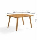 Ver imagem 3 de Mesa de Jantar Millena 6 Lugares Retangular Madeira Maciça 120cm