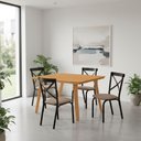Ver imagem 1 de Mesa de Jantar Millena 6 Lugares Retangular Madeira Maciça 120cm