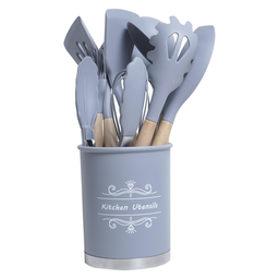 Conjunto Utensílios Silicone 12 peças Cinza - 1
