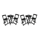 Ver imagem 1 de Kit 2 Conjuntos de Mesa Bistrô Dobrável Jack Daniel's com 2 Banquetas de Madeira Preta