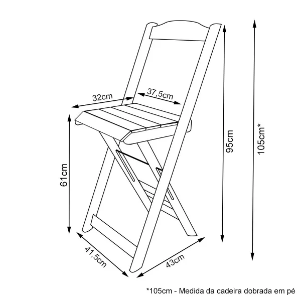 Conjunto de Mesa Bistrô Dobrável Jack Daniel's com 4 Banquetas de Madeira Preta - 5