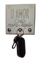 Ver imagem 1 de Porta Chaves de Parede Quadrado Pequeno - o Amor Mora Aqui