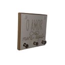 Ver imagem 2 de Porta Chaves de Parede Quadrado Pequeno - o Amor Mora Aqui