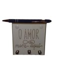 Ver imagem 5 de Porta Chaves de Parede Quadrado Pequeno - o Amor Mora Aqui