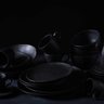 Prato Raso 26,5cm Cerâmica Orgânico Preto Matte Avulso Mesa Posta Jantar Porto Brasil - 3