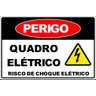 Placa Sinalização Perigo Quadro Elétrico - Risco De Choque Pacote 12 Placas - 2