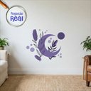 Ver imagem 1 de Adesivo Floral Boho Roxo Estilo Nórdico 60x51 Minimalista Mod.05