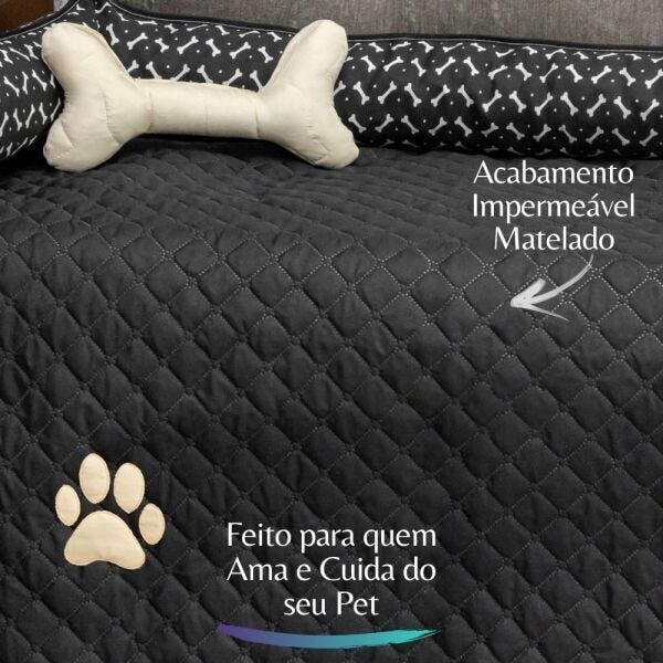 Capa Protetor de Sofá Pet Impermeável Cachorro Gigante - Preto - 2