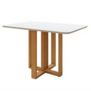 Ver imagem 2 de Mesa de Jantar 4 Lugares Tampo MDF Tessera Off White Amêndoa Clean/Off White