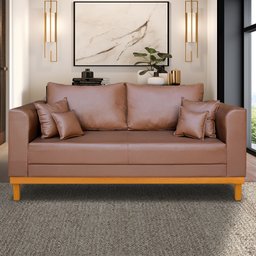 Sofa 3 Lugares Benny Corino Terracota Madeira Deccor - 1