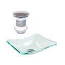 Ver imagem 1 de CUBA DE VIDRO RETANGULAR CHANFRADA 37CM JATEADA + VÁLVULA CLICK