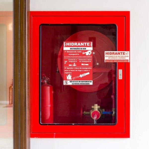 Rótulo Instruções De Uso Para Hidrantes -Pacote Contém 10 Adesivos - 2
