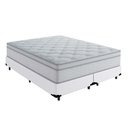 Ver imagem 1 de Cama Box King 193 Tecido Sintético Branco com Colchão Toronto Molas Ensacadas Branco D33