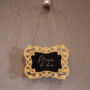 Ver imagem 2 de Placa Decorativa Lousa de Madeira Flor P/ Pendurar 11x15x1 cm - D'Rossi' DRossi