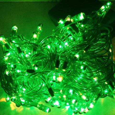 Pisca Cordão de Luz Fio de Luzes Led Verde 10 Metros 220v