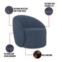 Ver imagem 4 de Sofá 3 Lugares Orgânico 180cm Morgan e 2 Poltronas Lua Suede Azul M D03 - D’Rossi