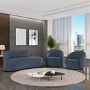 Ver imagem 2 de Sofá 3 Lugares Orgânico 180cm Morgan e 2 Poltronas Lua Suede Azul M D03 - D’Rossi