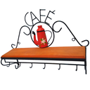 Ver imagem 3 de Prateleira porta café de parede decoração rústica para cozinhas, áreas gourmet, comércios com espaço