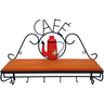 Prateleira porta café de parede decoração rústica para cozinhas, áreas gourmet, comércios com espaço - 4
