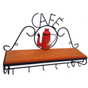 Ver imagem 2 de Prateleira porta café de parede decoração rústica para cozinhas, áreas gourmet, comércios com espaço