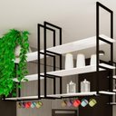 Ver imagem 5 de Prateleira Tripla Estilo Industrial Teto Parede 100cm Pb Fs