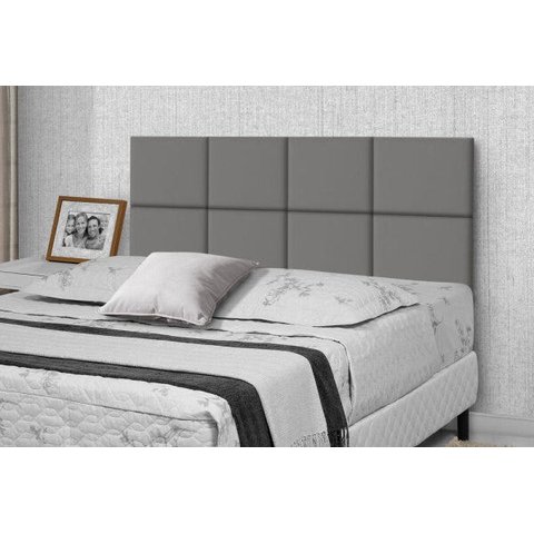 Cabeceira para Cama Casal Estofada 1.40M Cinza Lisa - Rede Móveis