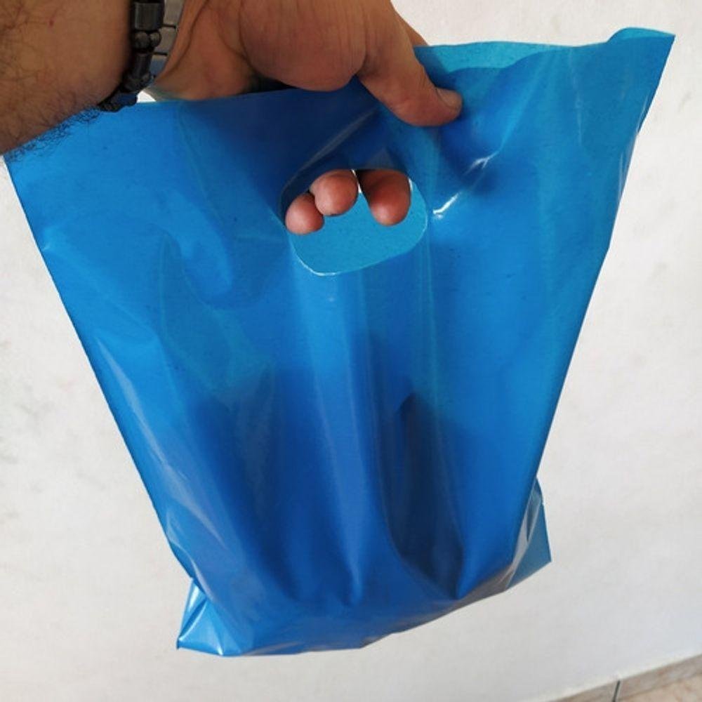 Sacolas Plastica 20x30 Alça Boca de Palhaço 100 Un. Ouro - 9