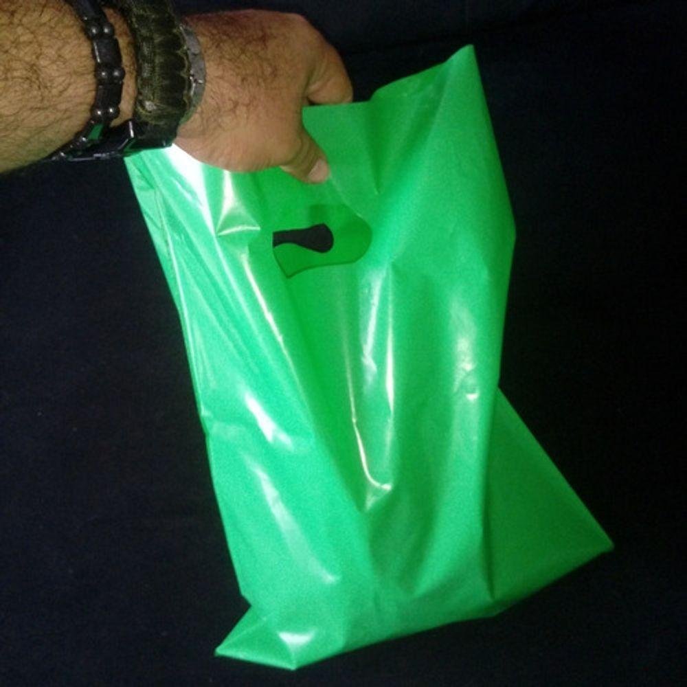 Sacolas Plastica 20x30 Alça Boca de Palhaço 100 Un. Ouro - 6