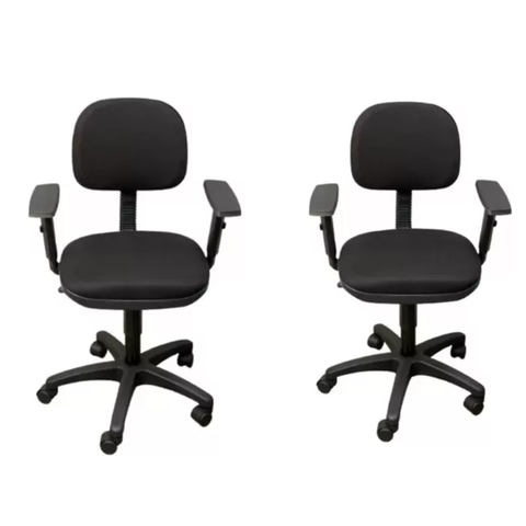 Kit 2 Cadeiras de Escritório Secretária Tecido 100% Nacional C/braço