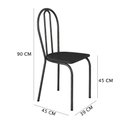 Ver imagem 5 de Kit 8 Cadeiras de Cozinha Texas Liso Preto Pés de Ferro Cromo Preto - Pallazio