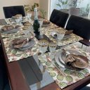 Ver imagem 3 de Kit 30 Guardanapo em Jacquard Marrom e Bege 40x40cm - Atacado
