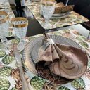 Ver imagem 2 de Kit 30 Guardanapo em Jacquard Marrom e Bege 40x40cm - Atacado