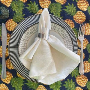 Kit 30 Guardanapo em Jacquard Off White 40x40cm - Atacado