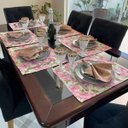 Ver imagem 3 de Kit 50 Guardanapos em Jacquard Rosa e Dourado 40x40cm - Atacado