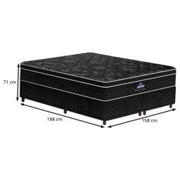 Conjunto Cama Box Queen de Molas Gazin Pérola Negra 158x198 - 2 Conjunto Cama Box Queen de Molas Gazin Pérola Negra 158x198 - 2