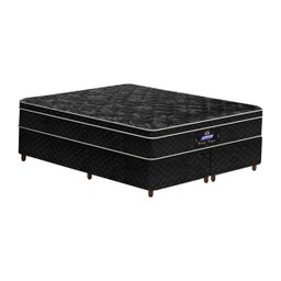 Conjunto Cama Box Queen de Molas Gazin Pérola Negra 158x198 - 1 Conjunto Cama Box Queen de Molas Gazin Pérola Negra 158x198 - 1