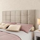 Ver imagem 3 de Cabeceira Estofada Suspensa Bia 1.40 Cama Box Casal - Areia