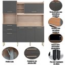 Ver imagem 4 de Kit Cozinha 6 Portas 2 Gavetas Serena Avena/Grafito