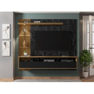 Painel Trend para TV até 60 Polegadas Preto Fosco/Cinamomo/Nero