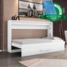Cama De Parede Solteiro Dobrável Branca Framar Com Colchão Gazin - 1